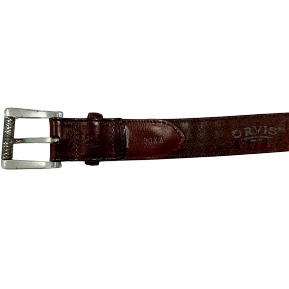 Orvis Women's Woven Braid Detail Brown Leather Belt - Picture 3 of 6